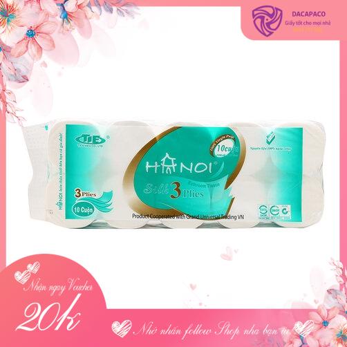 Giấy vệ sinh Hà Nội bịch 10 cuộn không lõi - có lõi siêu dai siêu mịn bao bì mới