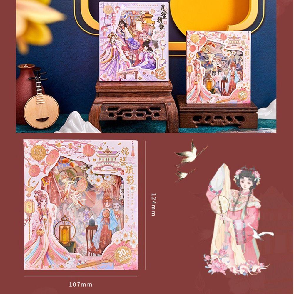 PEWANY Bộ 30 Tấm Nhãn Dán Họa Tiết Hoạt Hình Dùng Trang Trí Album Sổ Tay