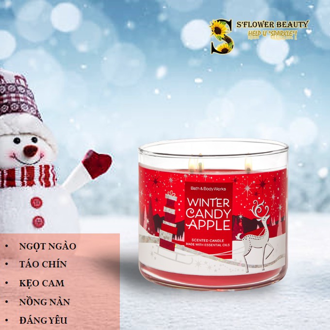 ❄️ BST XMAS 2020 |  Nến Thơm 3 Tim Chiết Xuất Tinh Dầu Thiên Nhiên Bath &amp; Body Works Scented Candle (411g)