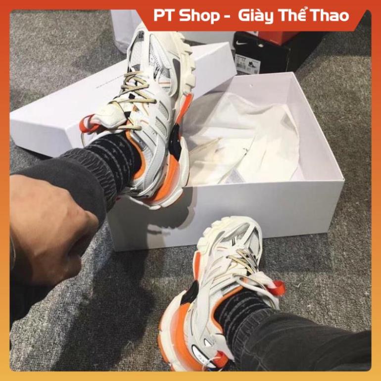 [FreeShip+ Hàng Cao Cấp] Giầy balen track 3 cam trắng 1:1, Giày thể thao nam nữ Full phụ kiện (ảnh thật) Sneaker