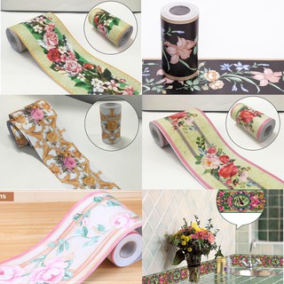 Cuộn 10M X 10CM giấy dán viền tường trang trí mẫu hoa hồng NB006
