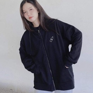 Áo khoác hoodie nỉ bông BÌNH SỮA ulzzang unisex form rộng dây kéo zip dày giá rẻ đẹp