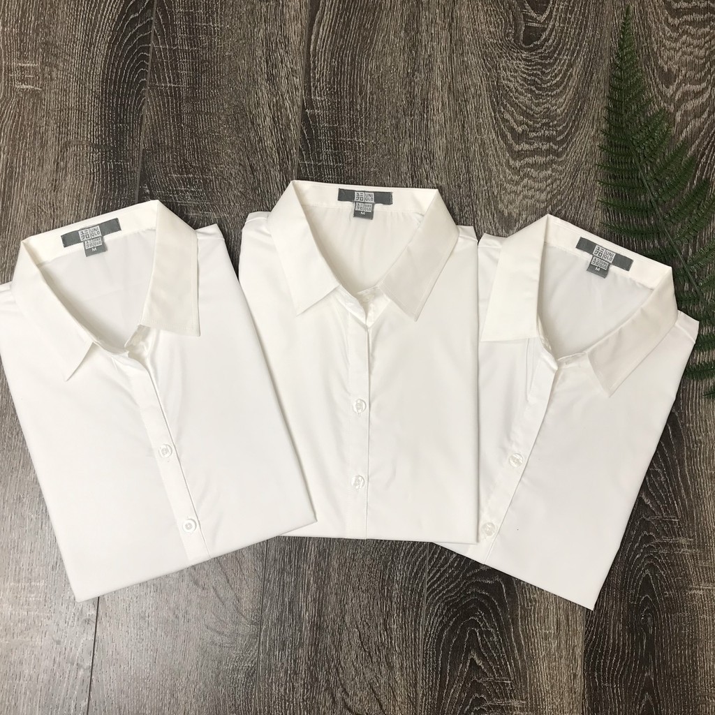 Áo sơ mi nữ dài tay form rộng kiểu sơmi màu trắng xanh đẹp thời trang công sở đi học | BigBuy360 - bigbuy360.vn