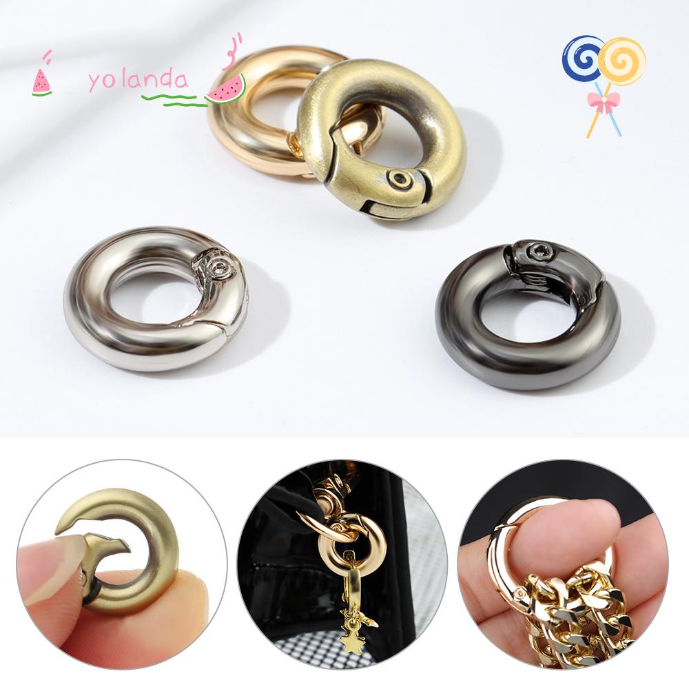 Yola Lò Xo O-Ring Khóa Lò Xo Màu Đen|Móc Khóa Tròn Bằng Hợp Kim Kẽm Chuyên Dụng Cho Túi Xách