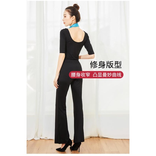Jiaqi Bộ Áo Liền Quần Quần Dài Màu Đen Dùng Luyện Tập Khiêu Vũ Dành Cho Nữ | BigBuy360 - bigbuy360.vn