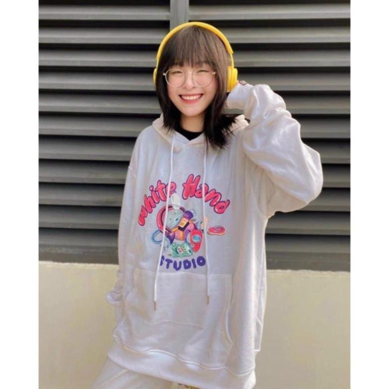 Áo Hoodie Nỉ Bông White Hand Mịn Đẹp Như Ảnh Form Áo Rộng Unisex Nam Nữ thời trang kmg