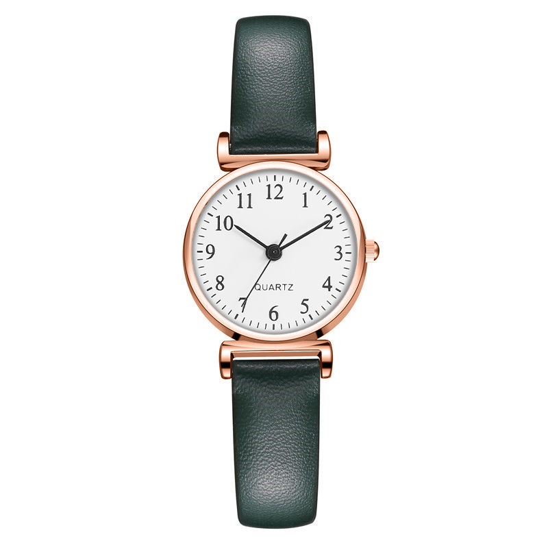 Đồng hồ quartz nữ mặt tròn dây da thiết kế thời trang