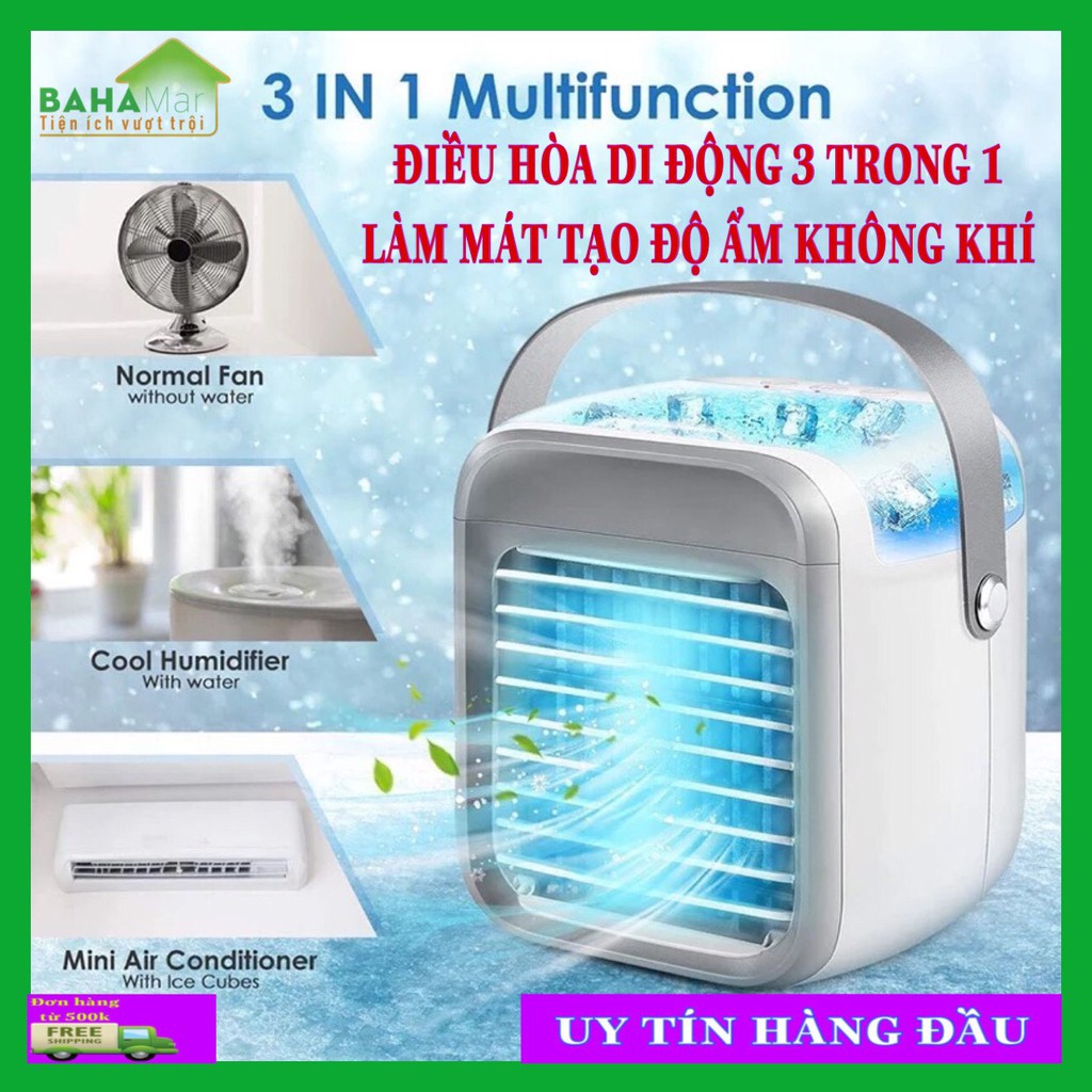 QUẠT ĐIỀU HÒA DI ĐỘNG 3 TRONG 1 LÀM MÁT TẠO ĐỘ ẨM KHÔNG KHÍ "BAHAMAR" kết hợp giữa bay hơi không khí, quạt bàn,lọc khí