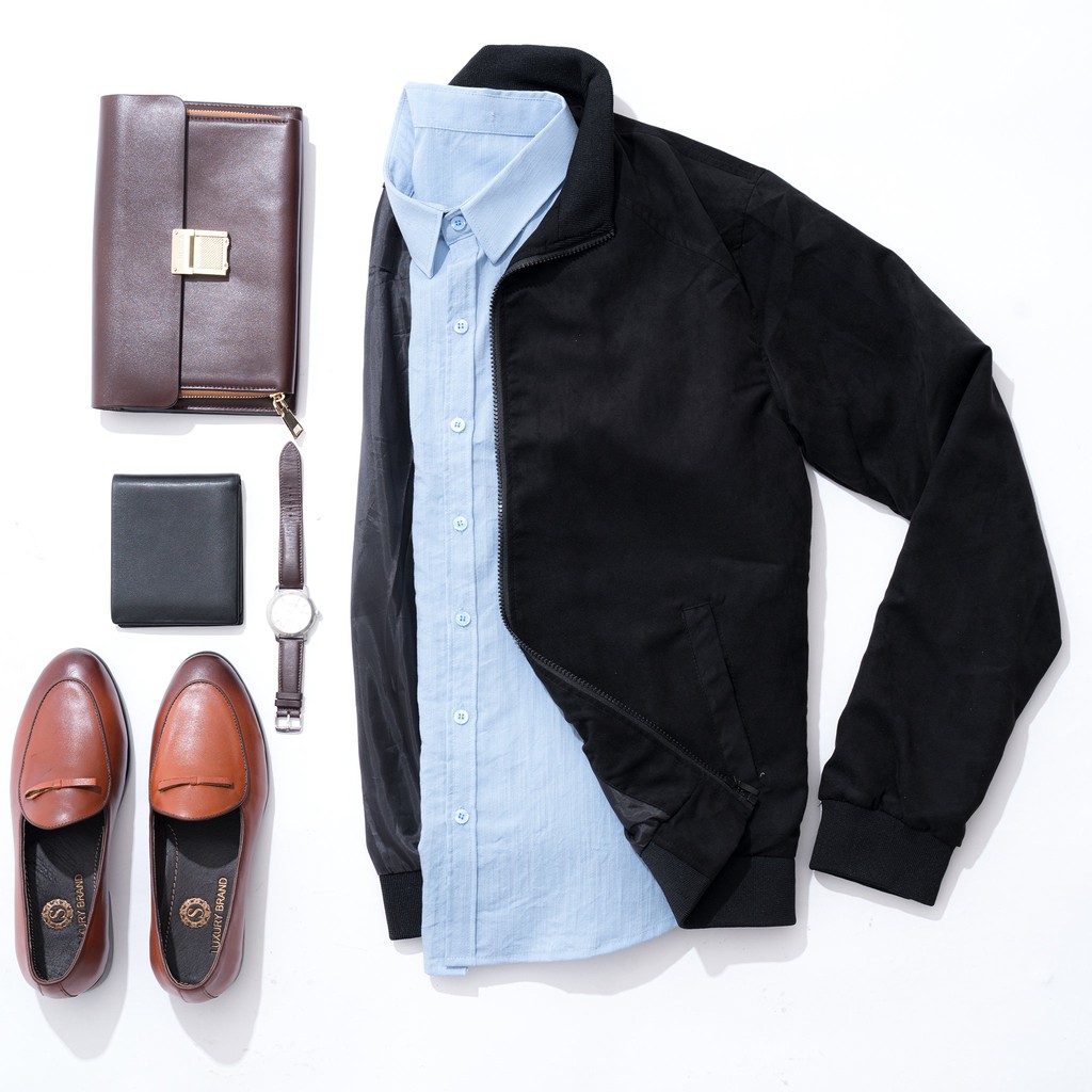 Áo Khoác Nam Bomber Da Lộn Dáng Ôm Hàng Thu Đông Cao Cấp | BigBuy360 - bigbuy360.vn