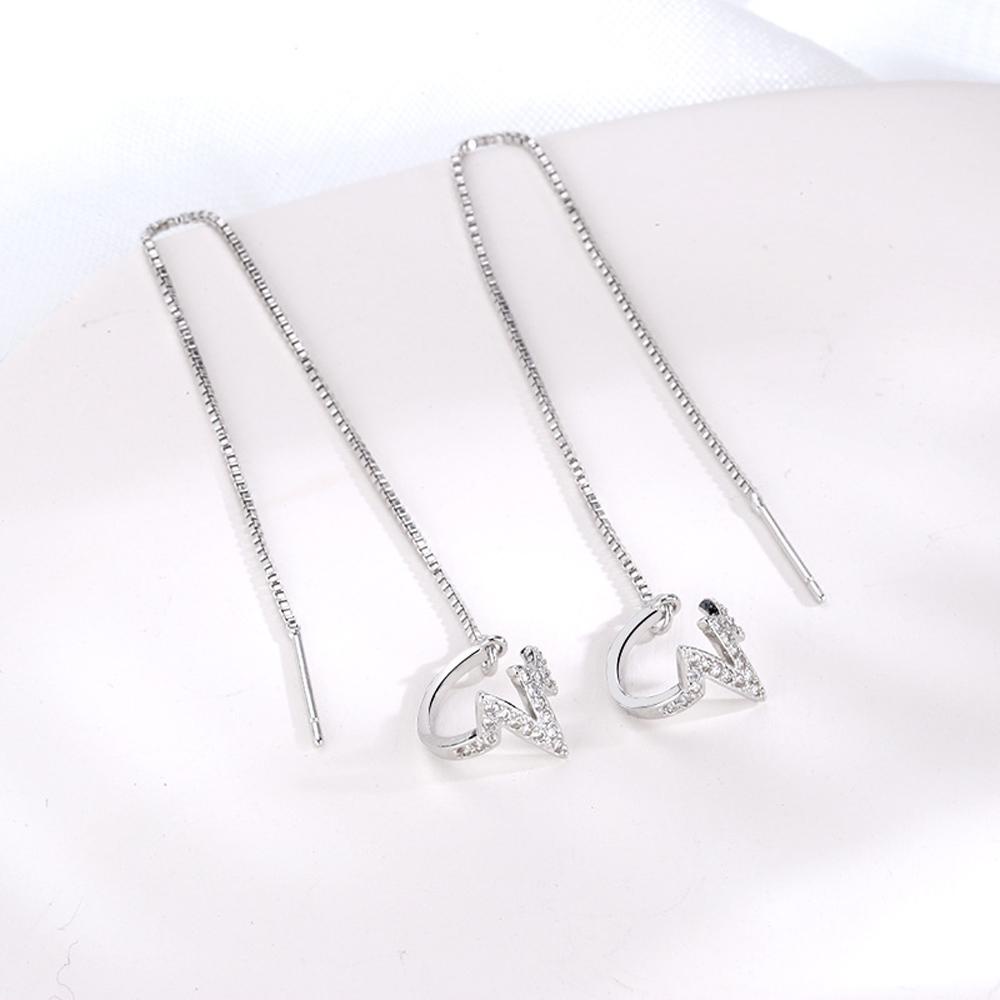 Khuyên Kẹp Vành Tai Dáng Dài Họa Tiết Hình Học Thời Trang Hàn Quốc Cho Nữ