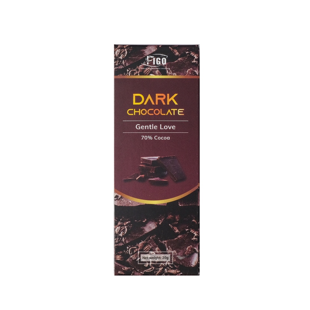 [COMBO 5 HỘP 20G DARK CHOCOLATE] Kẹo socola đen 100%, 100% diet, 90%, 85%, 70% 20g FIGO, giảm cân ngừa sức khoẻ