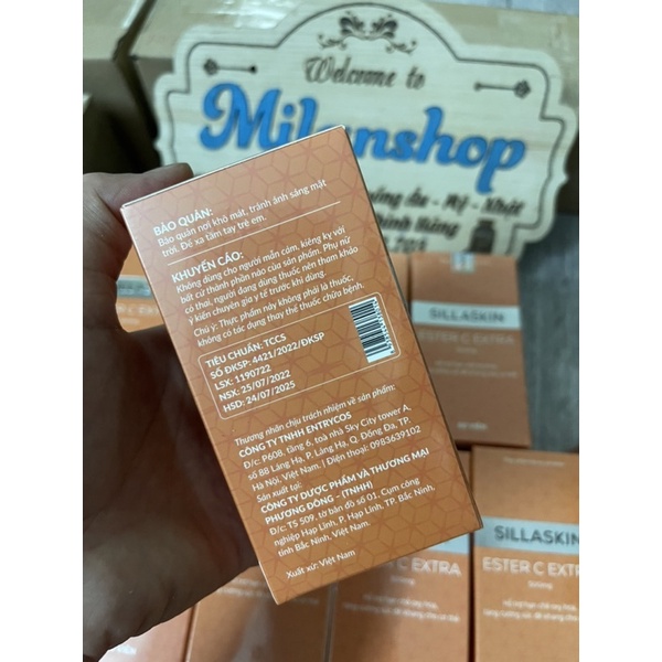 ✅ Sillaskin Vitamin C Ester C Extra 500mg sáng da mờ nám
