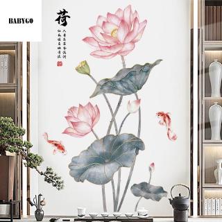Sticker dán tường trang trí hình hoa sen 3D độc đáo