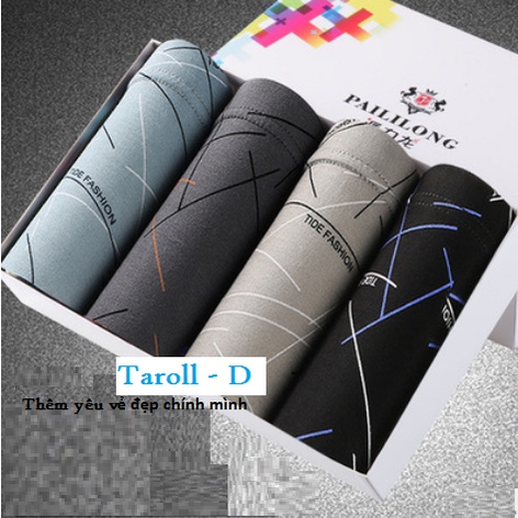 Hộp 4 Quần lót Nam Boxer Cotton lạnh phong cách thời trang.