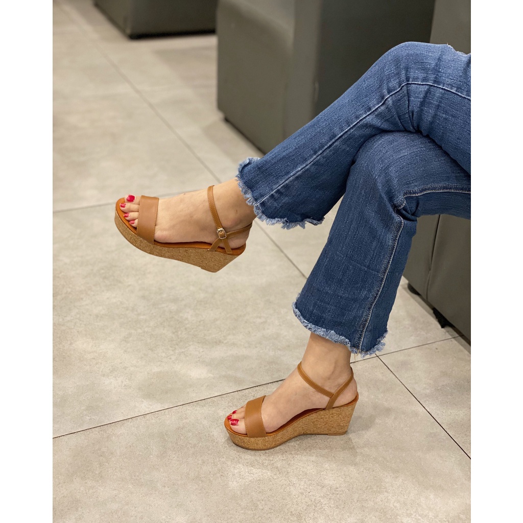 Giày Sandal Xuồng Nữ- Sandal Xuồng CnK Quai Ngang Đế Đúp 8p Hàng VNXK