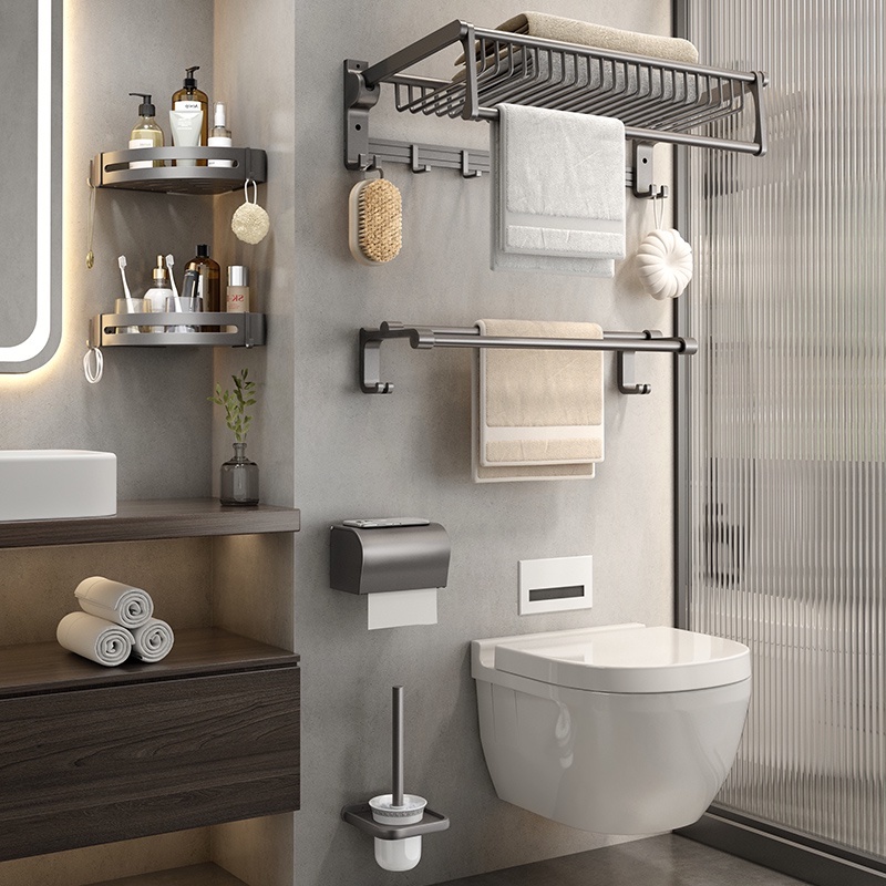 Kệ MEIDOO gắn tường giữ khăn đa năng không cần khoan