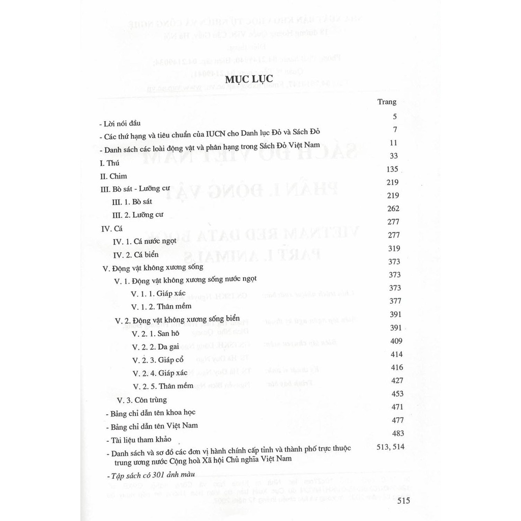 Sách - Sách Đỏ Việt Nam Phần I: Động Vật