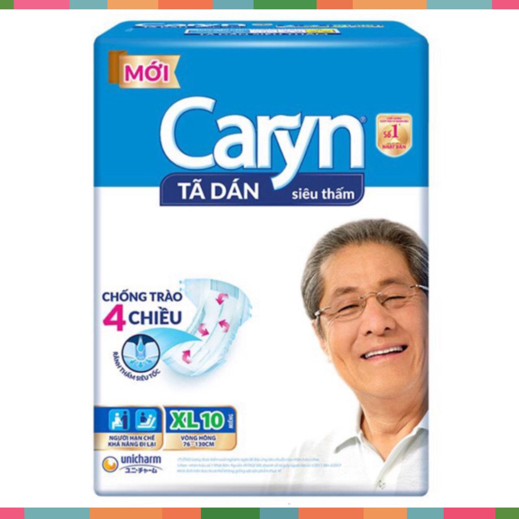 Tã dán siêu thấm Caryn XL10 cho người lớn vòng hông 76-130cm_Subaby