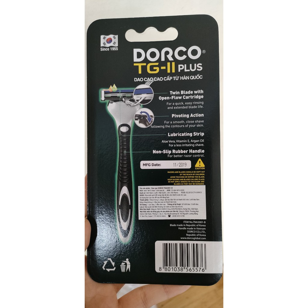 Dao Cạo Râu Hàn Quốc 2 Lưỡi Dorco TNA 3001-B