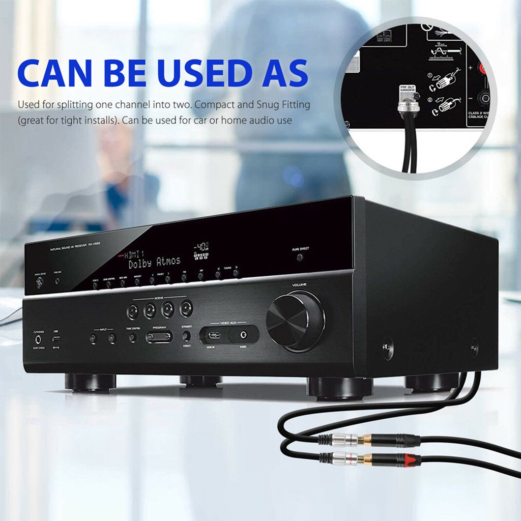 Dây cáp chia cổng âm thanh từ 2 RCA sang 1 cổng cắm chữ Y tiện dụng