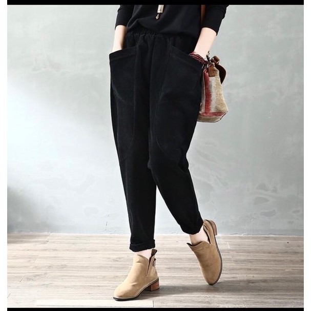 Quần nhung tăm dáng thụng | BigBuy360 - bigbuy360.vn