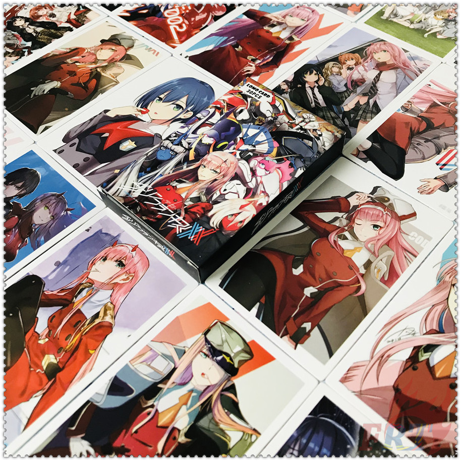Hộp 30 Cái/ Hộp ✪ Bộ Hình Thẻ Lomo Hoạt Hình DARLING In The FRANXX ✪ Bưu Thiếp Mini Kích Thước 5.5cm*8.8cm Dùng Làm Quà Tặng