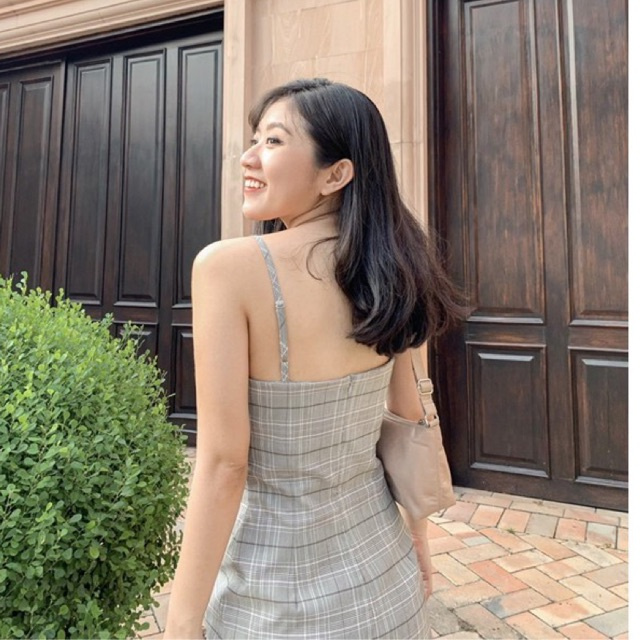 [Mã SKAMA06 giảm 8% tối đa 50K đơn 250K] Đầm dây caro Mandy - Đầm dây caro vải kaki co giãn | BigBuy360 - bigbuy360.vn