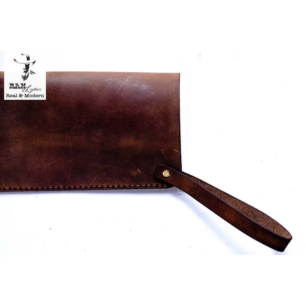 Bao Da Iphone Da Bò Sáp Ngựa Có Quai Cầm RAM Leather