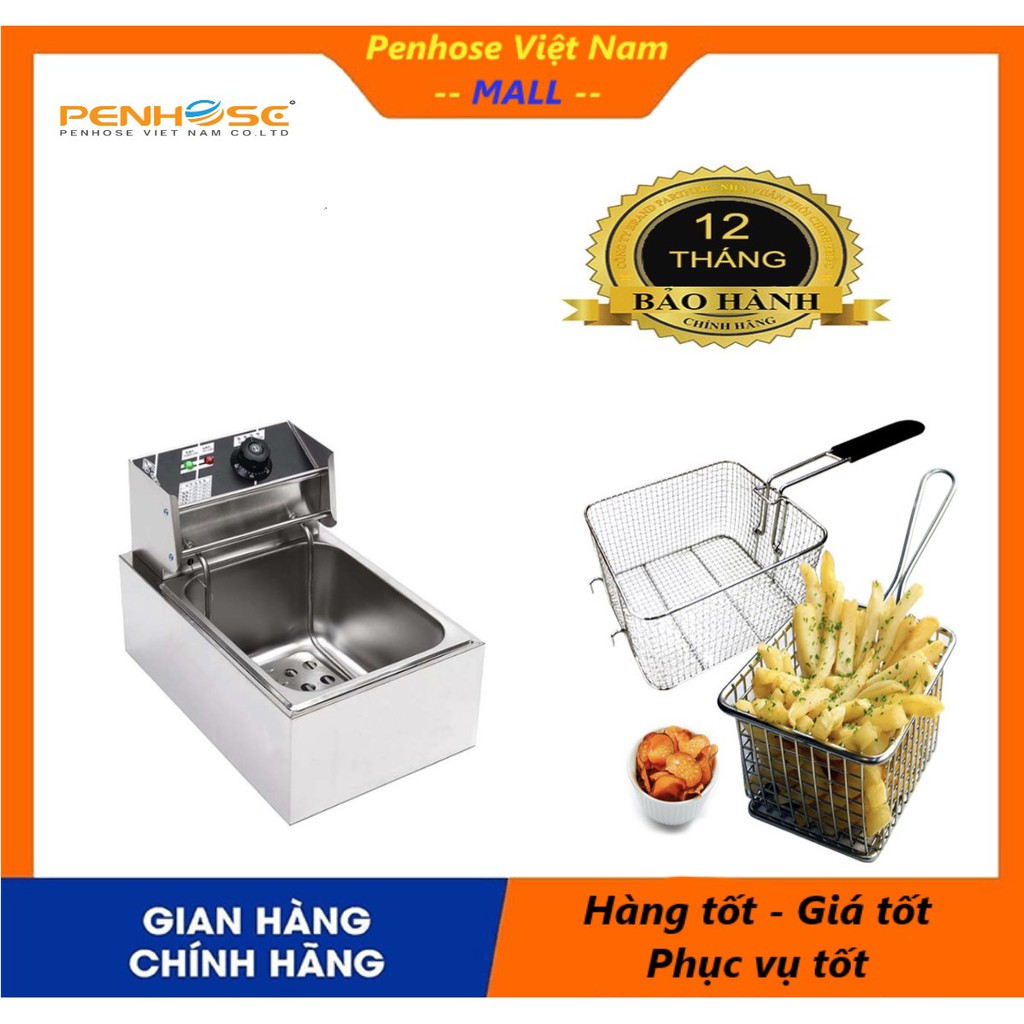 Bếp chiên nhúng điện công nghiệp chính hãng - Công suất 2500W - dung tích 6 lít (bảo hành 12 tháng)