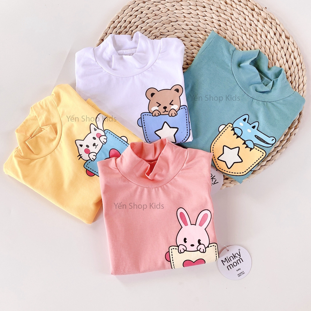 Áo Dài Tay Cổ 3 Phân Chất Cotton 100% Hàng Minky Mom Cho Bé (7-19kg) (SP001368)