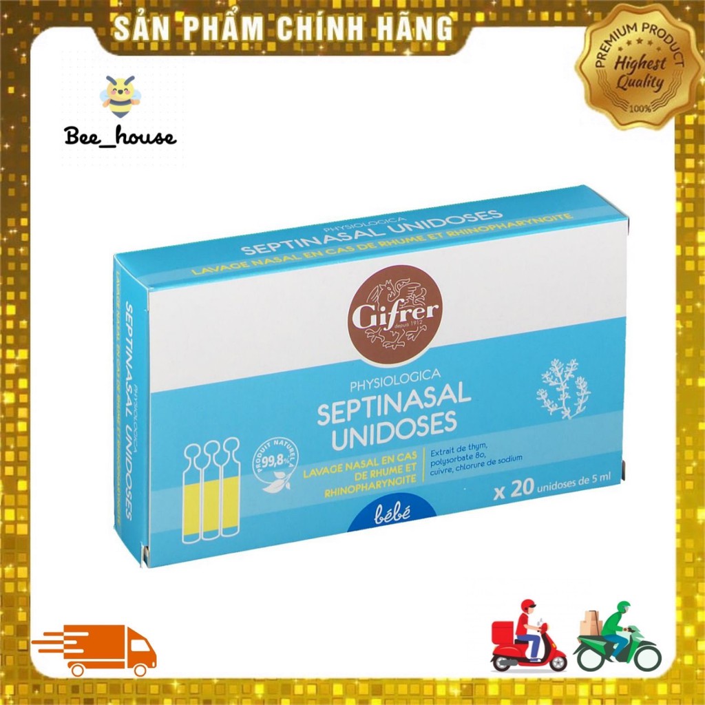 Nước Muối Sinh Lý Tép Vàng Gifrer Pháp loại 20 ống - bee house