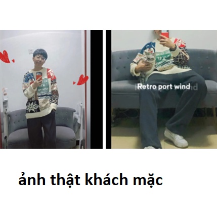 【Keroro】Áo Len Nữ  Dày Dặn Họa Tiết Thổ Cẩm Cổ Tròn Dài Tay Họa Tiết Nhẹ Nhàng | BigBuy360 - bigbuy360.vn