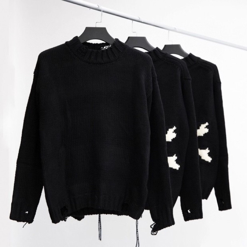 Áo len Mastermind oversized intarsia cashmere sweater