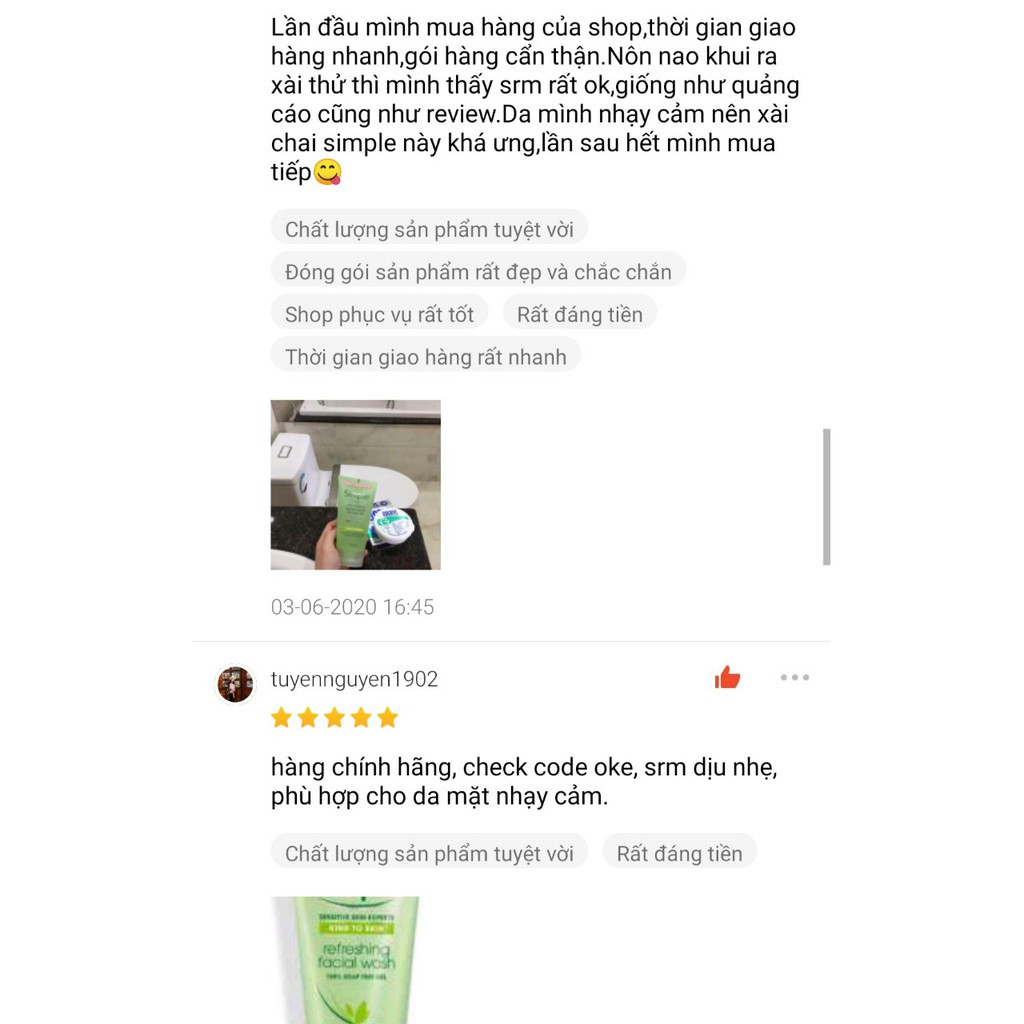 [SẴN - AUTH] Sữa Rửa Mặt Simple Gel Kind To Skin Refreshing Facial Wash Gel 150ml