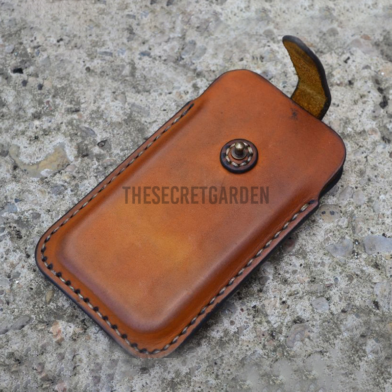 Men Genuine Leather EDC 6.3 Inch Phone Bag Shealth Holder Outdoor