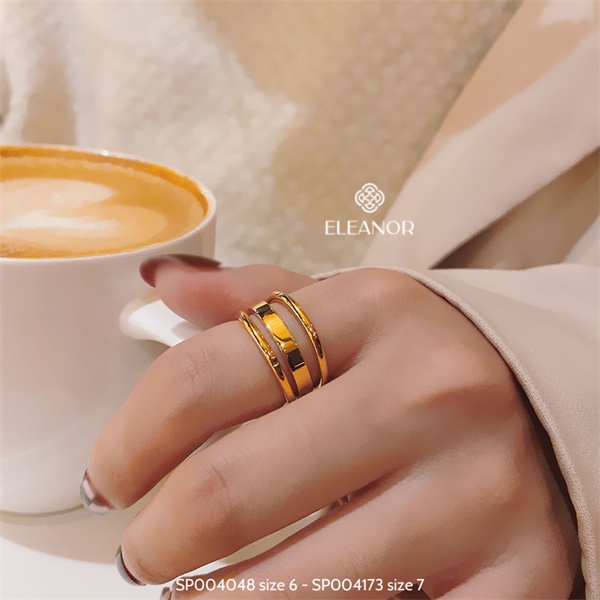 Nhẫn nữ titan Eleanor Accessories ba vòng basic phụ kiện trang sức 4048
