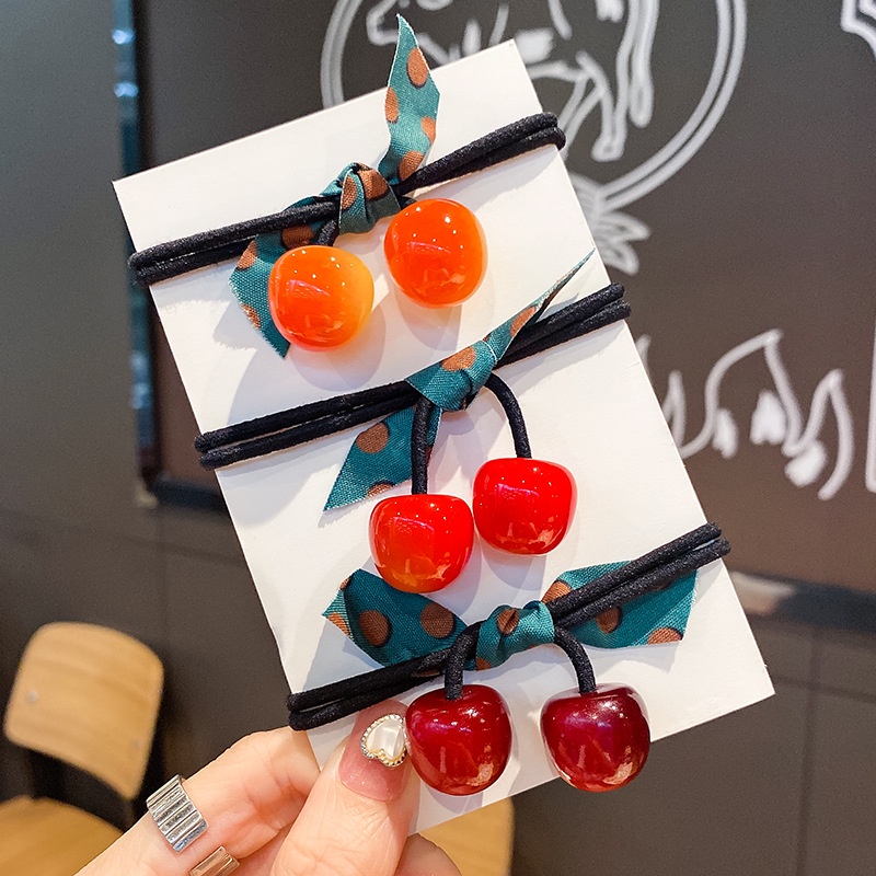 Dây Buộc Tóc Dây Cột Tóc Hàn Quốc Quả Anh Đào Phụ Kiện Thời Trang Cho Nữ AB104