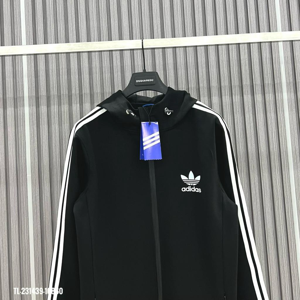 Áo khoác nam Adidas có mũ mix sọc tay_Áo khoác thể thao nam Adidas