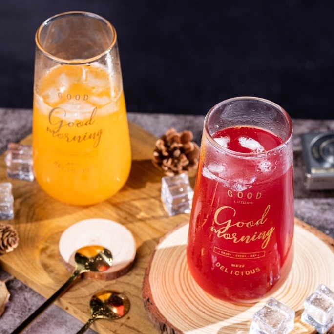 Ly thủy tinh uống nước cute dễ thương decor uống sinh tố GOOD DELI cao cấp,cốc thủy tinh chịu nhiệt uống cafe đẹp BOLITA