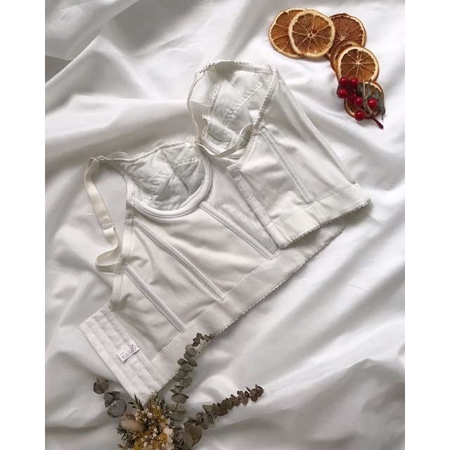 Áo corset trắng ren 2hand