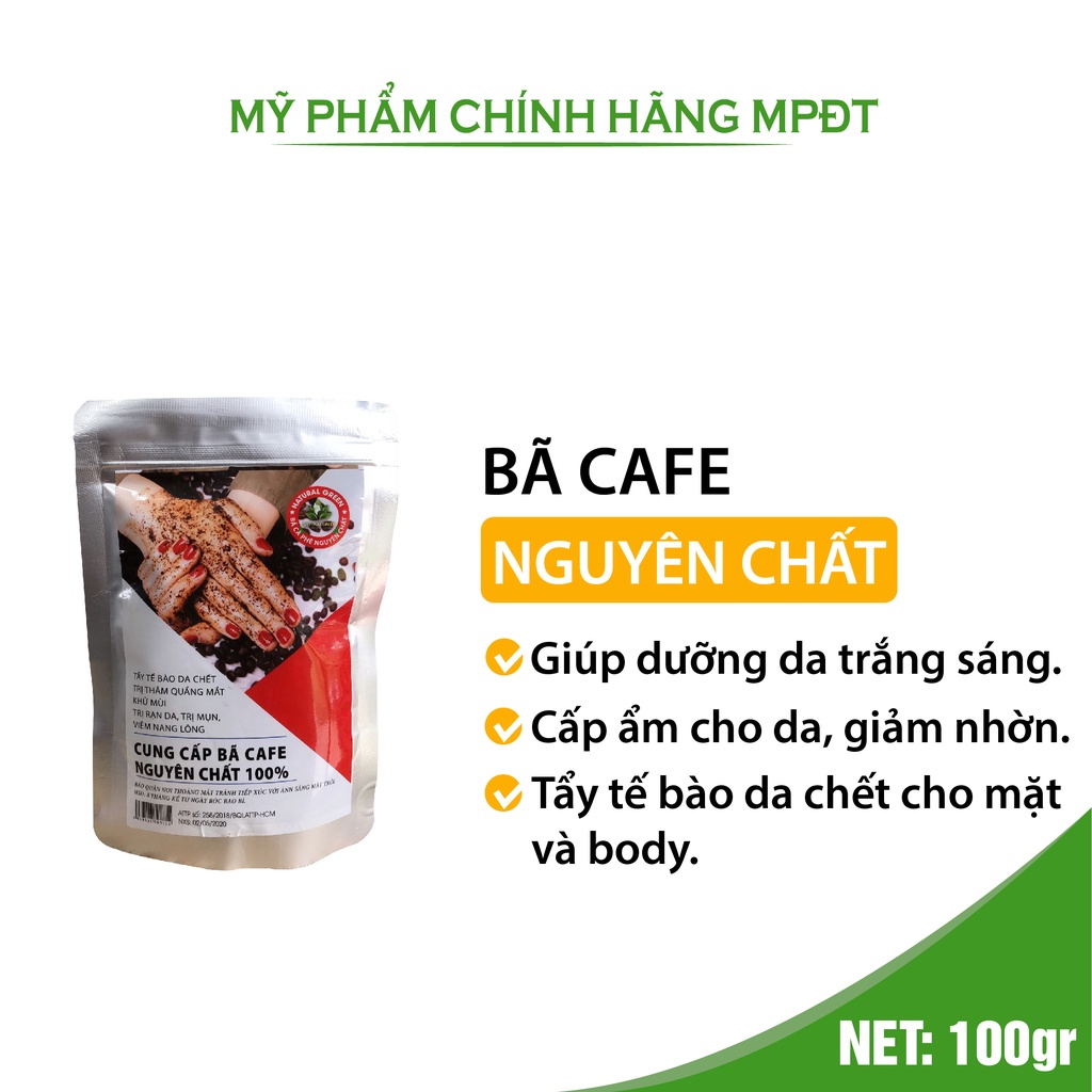 500gr Bã cafe nguyên chất tẩy tế bào chết, chống oxy hóa, làm trắng, đẹp da