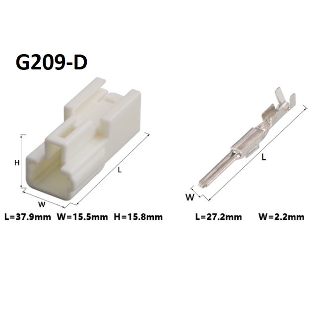 G209-Giắc cắm động cơ điện thông gió 2 lỗ 2.2mm màu trắng