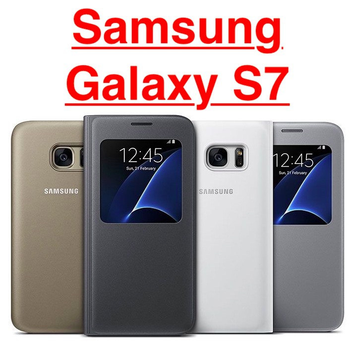 ✅ Chính Hãng ✅ Bao Da Samsung S7 Sview Dạng Gương FullBox Sang Trọng