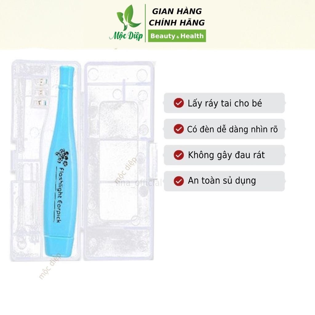 Lấy ráy tai có đèn cho bé - Dụng cụ ngoáy tai chuyên nghiệp - Mộc DIệp