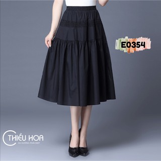Chân Váy Cotton Lụa Phối Trẻ Trung E0354