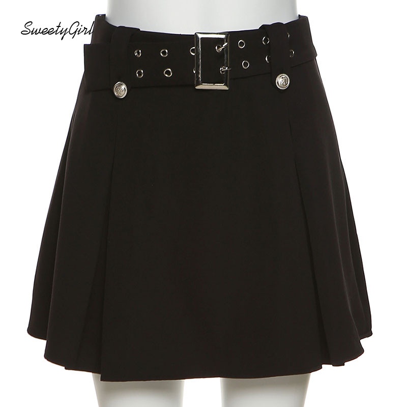 Chân Váy Mini Lưng Cao Màu Trơn Cài Nút Thời Trang 2022 Cho Nữ