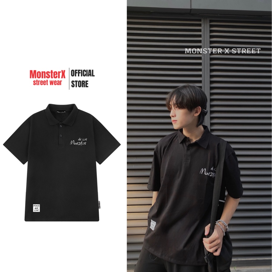 Áo thun polo MONSTER X STREET DELOS phông tay lỡ nam nữ form rộng Local Brand