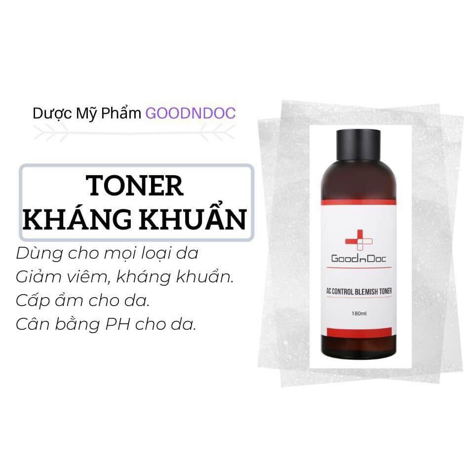 [CHÍNH HÃNG] Nước hoa hồng, Toner cho da mụn, nám, dầu dưỡng sáng da, chống lão hóa, tẩy tế bào chết Goodndoc AC Control