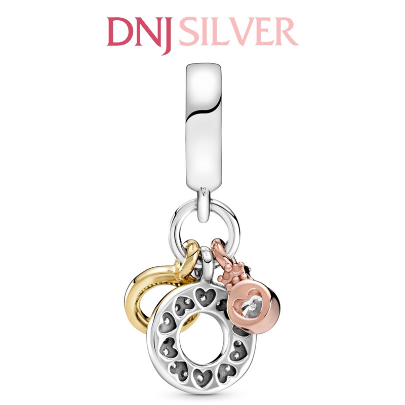 Charm bạc 925 cao cấp, hàng chuẩn bạc - Charm Triple Monogram &amp; Logo thích hợp để mix vòng tay charm - DN032