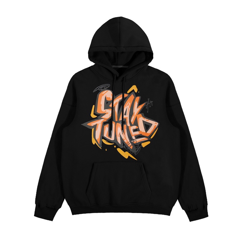 Áo hoodie tay dài dáng rộng in chữ phong cách thời trang unisex